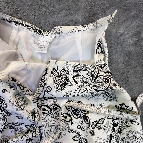 Silk Club Collection Pants Womens 8 Linen Floral High Rise Pockets Lined - Picture 7 of 8